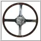 Steering wheel, 16'', classic 4 spoke laminated  woodrim  -  XK