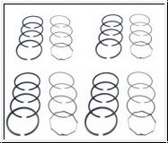 Piston ring set, x4, oversize +0.020''  -  AH BH BN1-BN2